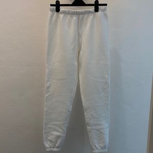 Aritzia TNA Cozy AF White Fleece Sweatpants